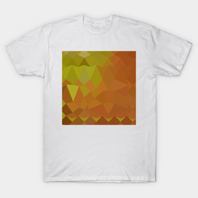 Cocoa Brown Abstract Low Polygon Background T-Shirt by retrovectors